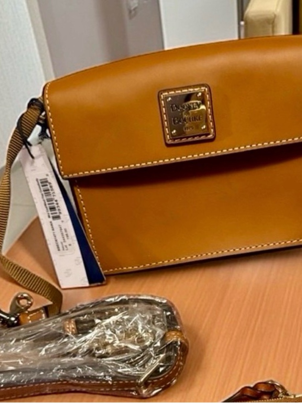 Dooney & Bourke Nana Tan Leather Crossbody Bag mini east west bag NWT!